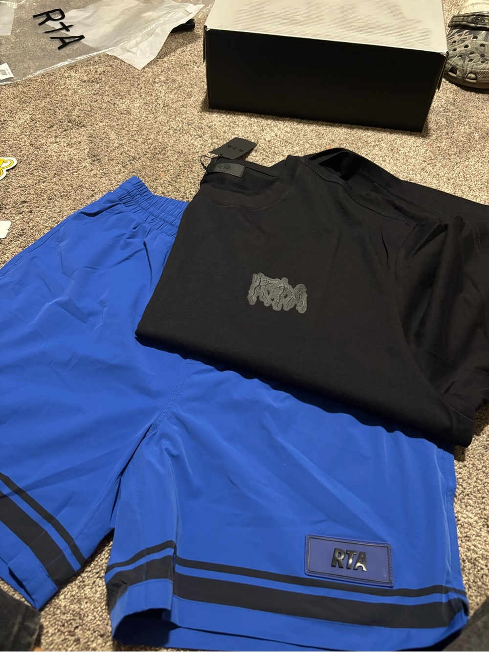 RtA Black Crewneck Tee with Subtle Logo Patch